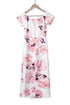 Print Off Shoulder Slit Bodycon Midi Dress